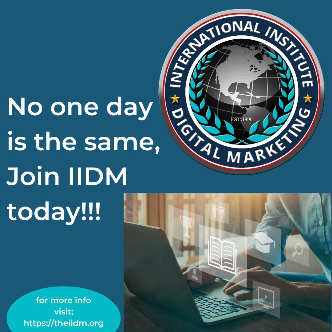 At IIDM, we offer hands-on experience in equipping you with digital skills with real-life client experience and different given tasks.
 For more information on how we can better serve you.
 Visit: theiidm.org
#iidm #digitalskills #experience