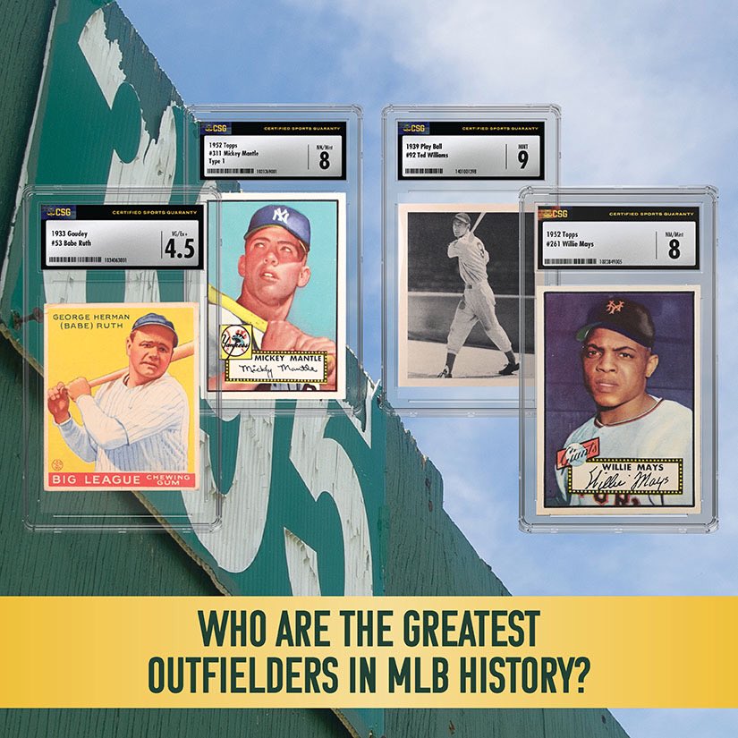 CGCCards's tweet image. Put them in coach, they’re ready to play! ⚾

For today’s #PositionalPicks we want to know who you think are the greatest outfielders in @MLB history. You’ve got three spots to fill in your lineup…which players are you choosing?

#CSG #TheHobby #whodoyoucollect #baseballcards