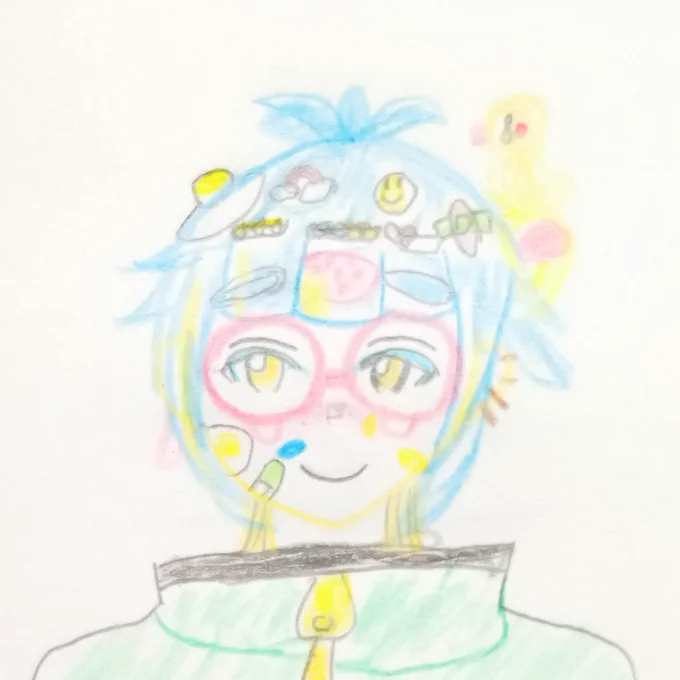 RT @ #こにこにふぁんあーと こにちゃんの代理ちゃん、スペース聞きながら色鉛筆で描かせてもらいました!