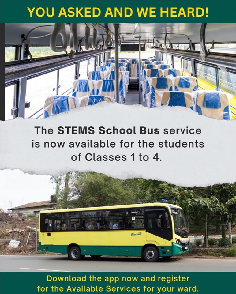 STEMSMeghalaya's tweet photo. You asked and we heard!

The STEMS School bus service is now available for the students of Classes 1 to 4. 

Download the app now and register for the Available Services for your ward.

 #carpooling #sharedtransportation #stemsmeghalaya #governmentofmeghalaya #EastKhasiHills https://t.co/ZN6zx247H2