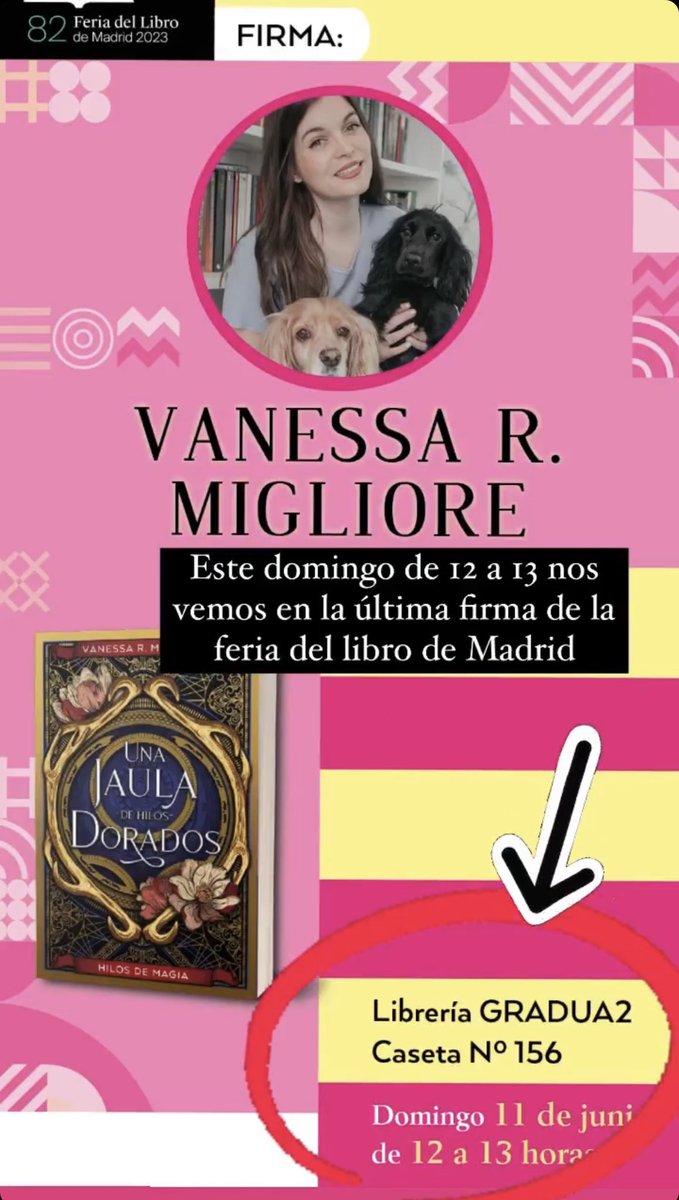 vanessarmiglior's tweet image. Mañana, domingo 11 de junio estaré firmando a las 12 en la caseta 156 en la feria del libro de Madrid 😍📖