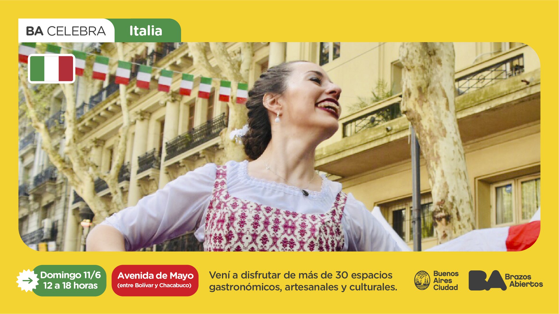 Italia hará bailar a la Avenida de Mayo en un nuevo BA Celebra