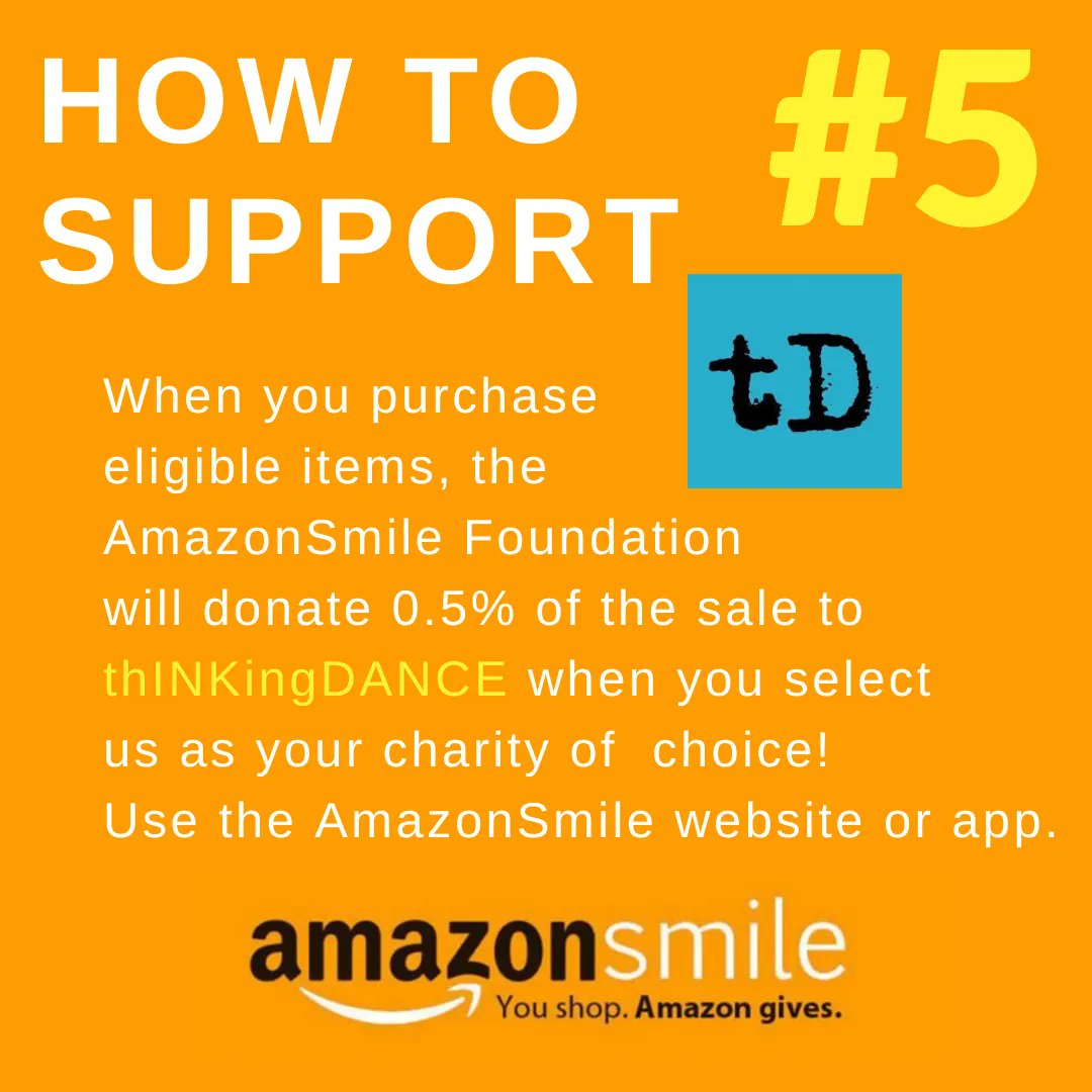 Thank you so much for your support during our Spring Fundraiser! 
One more easy way to be of continued support is to add us to your Amazon Smile. 

#NonProfit #Fundraiser #ThinkingDance #OngoingSupport #AmazonSmile