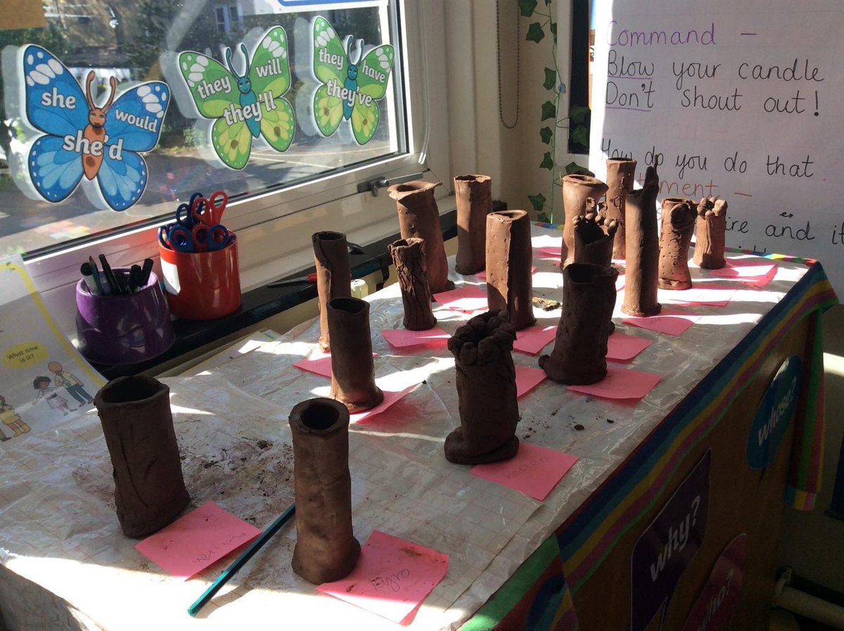 Y2 had an amazing afternoon refining their art skills by creating clay pots #art #clay #primaryart