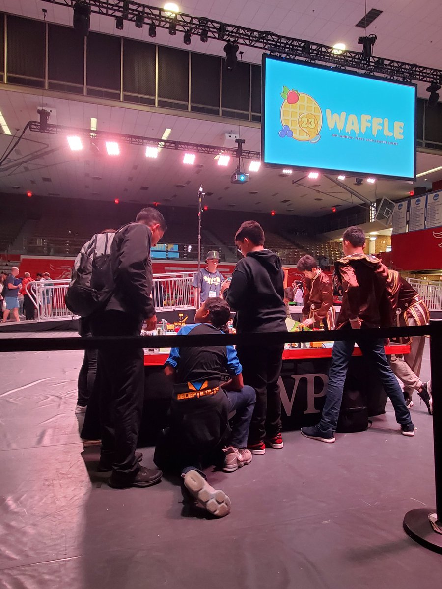 Game day at the #WAFFLE - WPI Annual FLL Event! Go #TeamSISD #SISD_ROBO - the Desert Wind ROBOCOM team Decepticolts are ready to run. #goodvibesonly @CCrosse_CI @DW_K8S