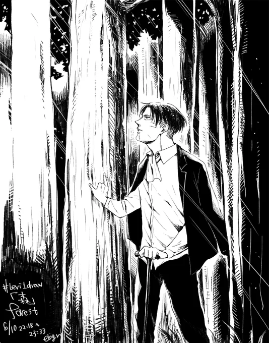 #levi1drawing 「森」6/10 22:18~23:33