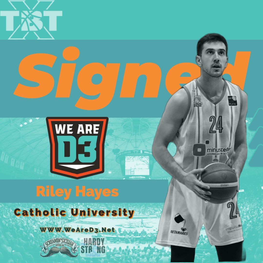 WeAreD3TBT's tweet photo. 🚨🚨Roster Add🚨🚨

Making his return to @thetournament is big man Riley Hayes from @CatholicUniv @CatholicU_Cards @CatholicU_MBB @LandmarkConf  and current @cbmoron 🔥🔥

@ScreaminPizza @hardystrongnfp @CoachRej @CoachHarrisUMB @WichitaWestAD #weared3 #d3hoops #probasketball https://t.co/EaDbBX0Blt