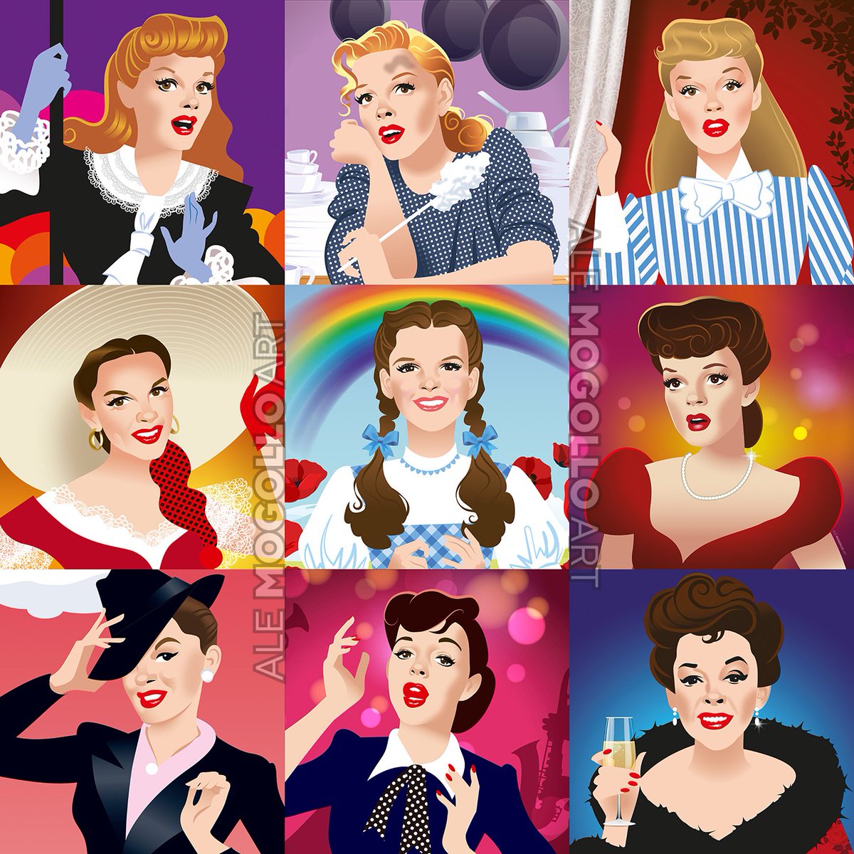 Remembering the icon, the incomparable Judy Garland on her birthday. Which is your favorite performance of hers?
#judygarland #judy #thewizardofoz #meetmeinstlouis #thepirate #astarisborn #gethappy #tilthecloudsrollby #rainbow #pride #gay #alejandromogolloart