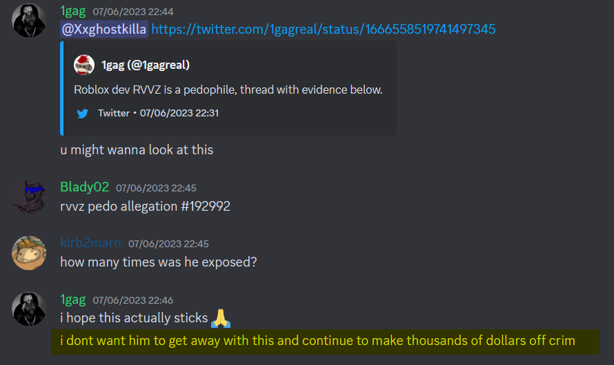 FelixVenue's tweet photo. @1gagreal https://t.co/lQnMxlE9q5
Lil bro is really mad that a 19 year old is making thousands off a roblox game he had to try and damage his rep on twitter. Thought your problem was pedos not devs succeeding?🤣 https://t.co/sNUx5841f4