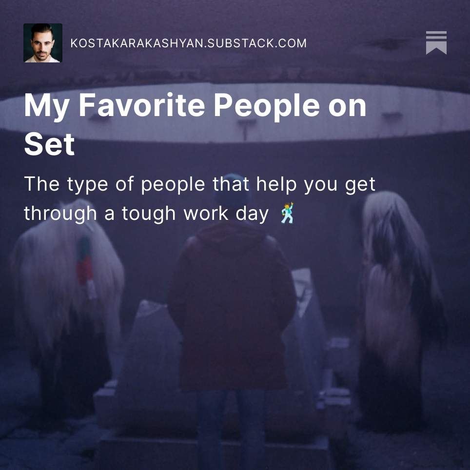 My Favorite People on Set out now on my Substack - Stage Presence &amp; Drama open.substack.com/pub/kostakarak…