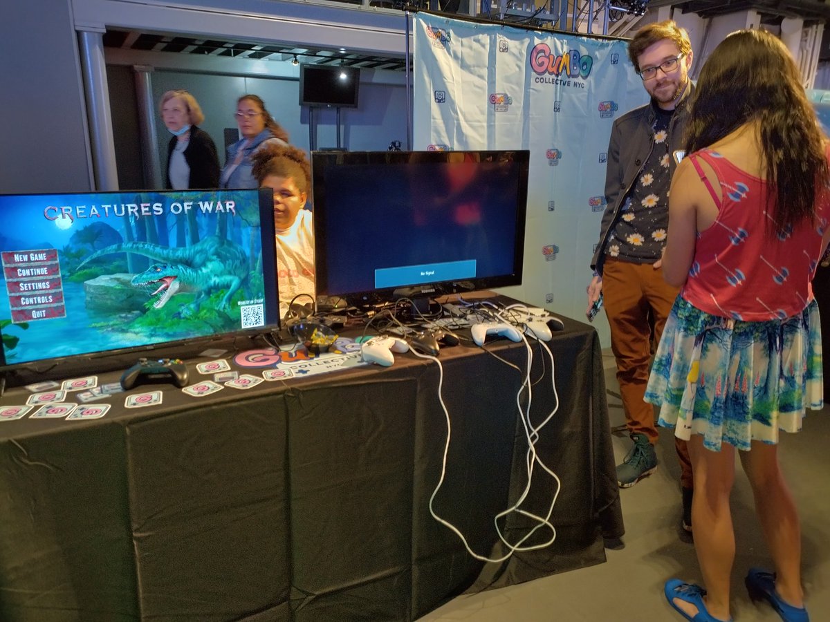 Prepping the <a href="/gumbo_nyc/">GUMBO</a> booth for the Battle of the Borough competition at the <a href="/IntrepidMuseum/">Intrepid Museum</a> #NYmakesgames #MinecraftEdu #nycsummerofgames #indiedev