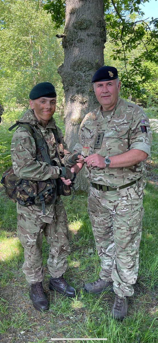 NeilF1973's tweet image. It appears the Padre has had a word and ensured great weather and smiles for B Coys FTX. Good to round off the visit today with a few promotions, Cdt Onions to L/Cpl and one of my former cadets 2Lt Amy Brown to Lt. Keep up the great work it’s appreciated.