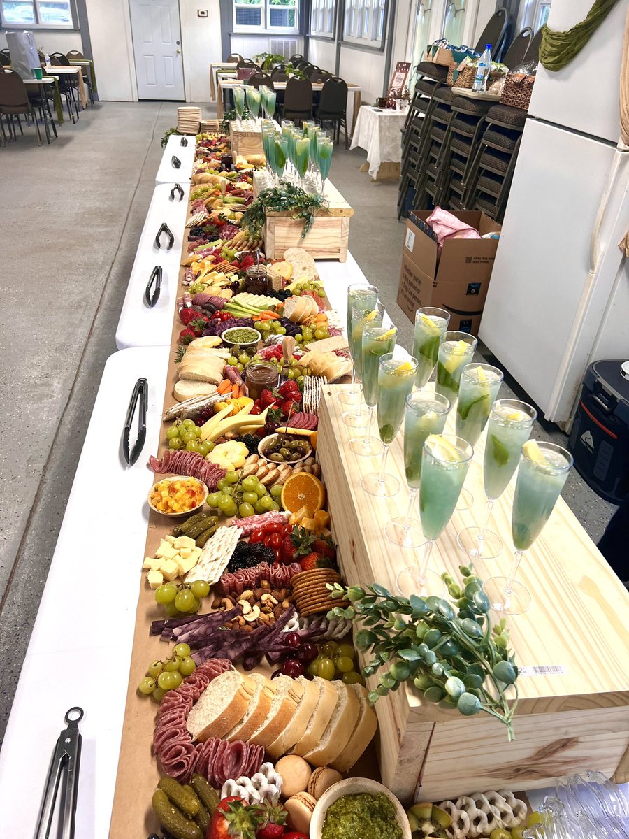 largest grazing table I’ve done so far with a mint lemonade mocktail. ☺️