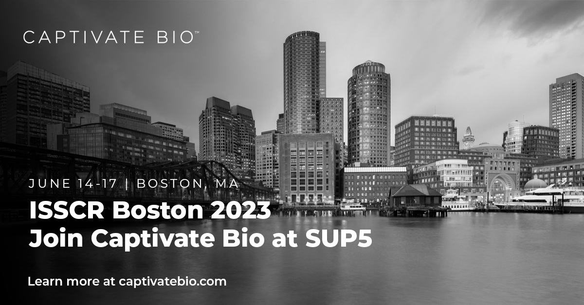 CaptivateBio's tweet photo. Meet us in Boston at #ISSCR2023 - learn more here: https://t.co/VIWouZD1YI https://t.co/5zMpSt4vsZ