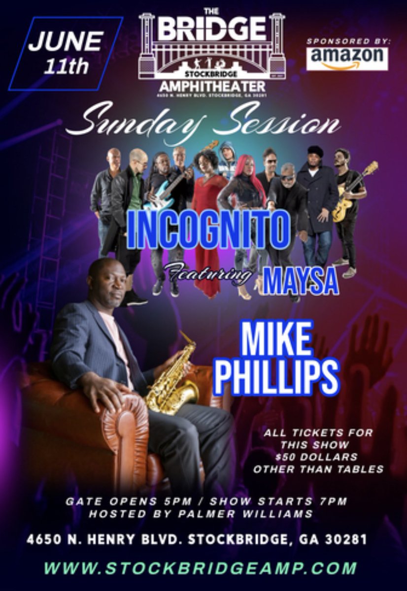 It’s going down Sunday night at 7pm! It’s @Incognito_world with @MAYSALEAK and #mikephilips 🎷🎤✨ Get more info at WCLK.com