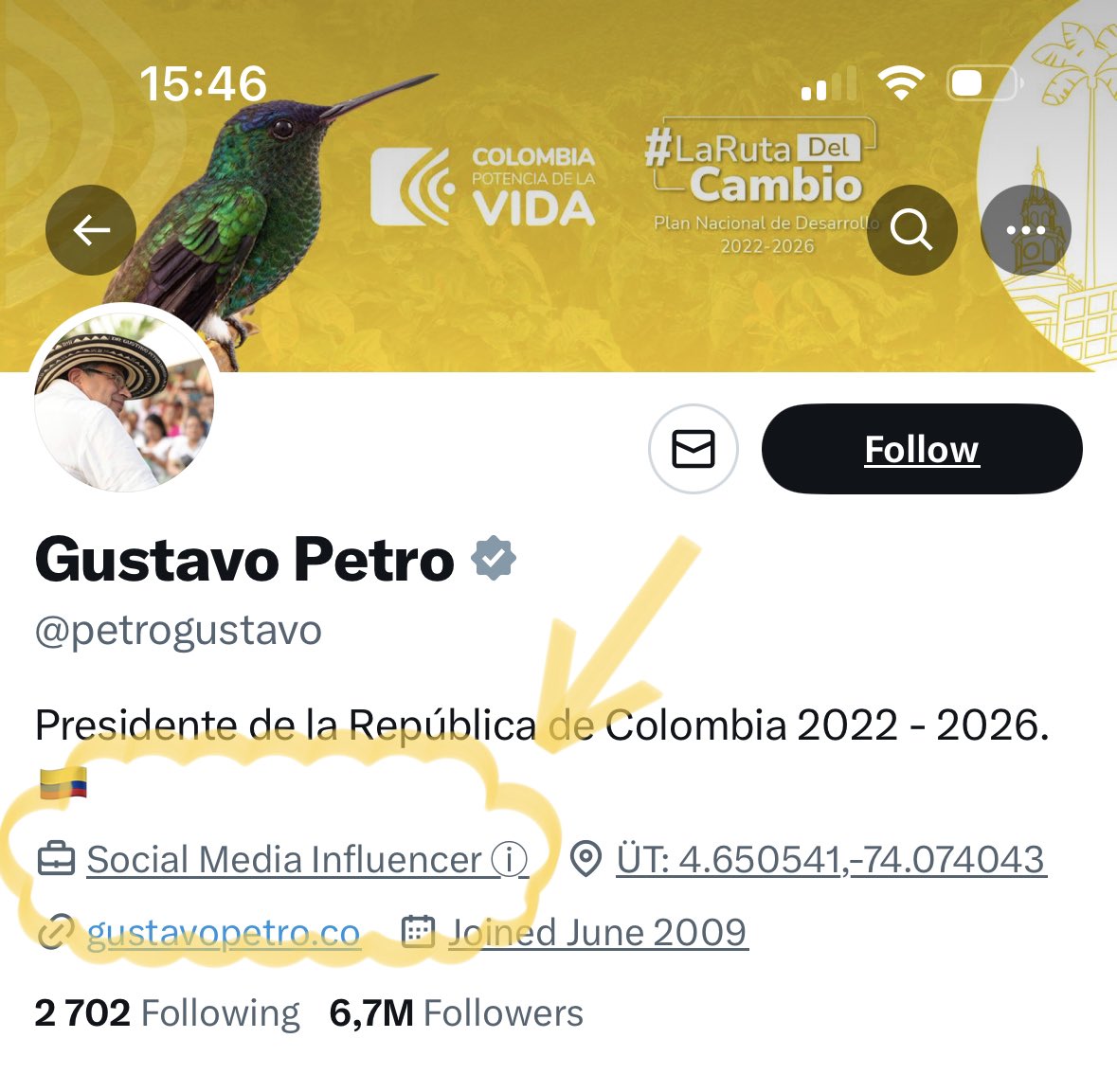 notícia incrível, mas porque é que o presidente da colômbia é influencer