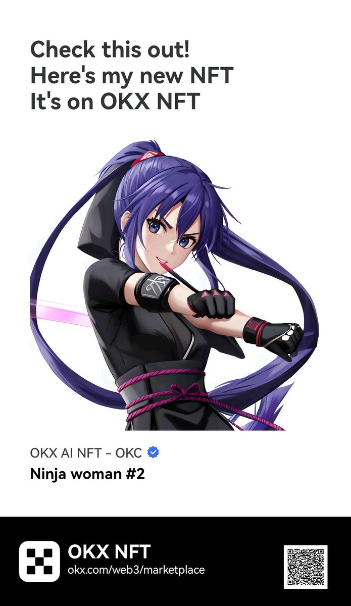My OKX Ninja woman NFT
#nft #nftart #nfts #art #crypto #NFTartists #digitalart #nftcommunity #nftcollector #cryptoart #ethereum #cryptocurrency #opensea #blockchain #bitcoin #d #artist #nftcollectors