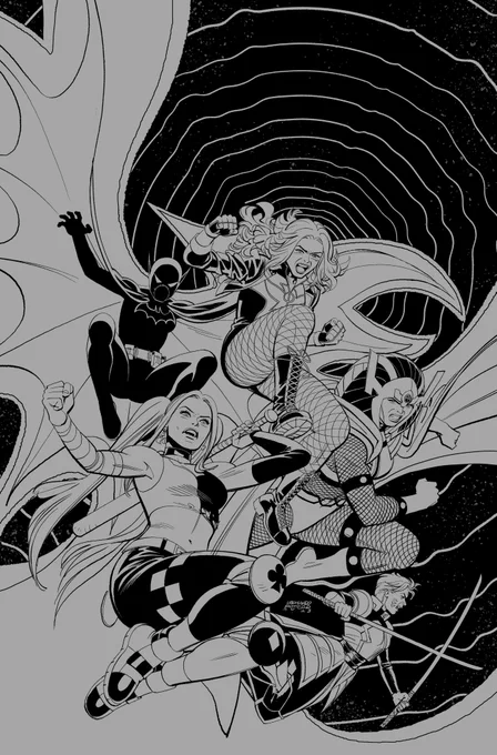 Lineart of our #birdsofprey cover!