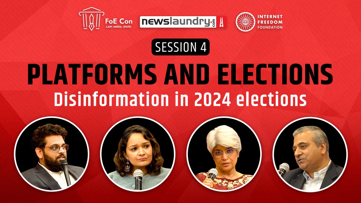 With elections in India and US - the two largest democracies - scheduled in 2024, <a href="/MnshaP/">Manisha Pande</a> spoke with <a href="/Lyric_Jain/">Lyric Jain</a>, Meenakshi Arora, and Huzefa A. Ahmadi about whether digital platforms are equipped to handle disinformation.

Watch the full #FoECon session: youtu.be/p2OH-fepcPU