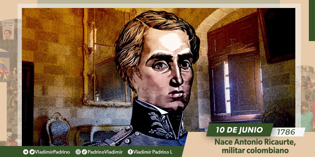 Hace 237 años vino a este mundo el benemérito Antonio Ricaurte: valiente hijo de la Patria Grande, quién con su arrojo acompañó a nuestro Libertador en la Campaña Admirable y tributó su vida como ofrenda por la independencia. ¡Honor y Gloria!
