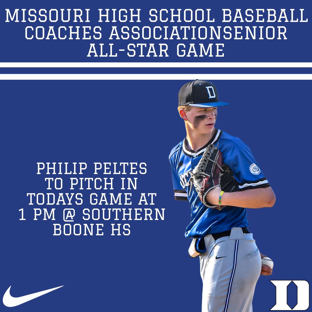 Philip will be representing Duchesne in the Senior All Star Game today. A great honor to wrap up a great career. #DHSPioneers

<a href="/DuchesneHS/">Duchesne High School</a> @Duchesnehighschool <a href="/athletics_dhs/">Duchesne Athletics</a> <a href="/STLhssports/">STLhighschoolsports</a> @stlsportshs <a href="/GSV_STL/">Gateway Sports Venue</a> <a href="/YBM_cast/">Youth Baseball Midwest</a> @youthbaseballmidwest <a href="/PBRMissouri/">PBRMissouri</a>