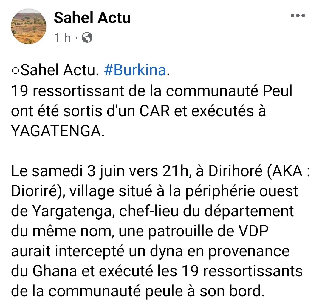 #BurkinaFaso🇧🇫 #SILENCE le ciblage ethnique  #Peul continue au nom de la lutte contre le terrorisme au #Sahel. 
#ExécutionsSommaires  #Spoliations