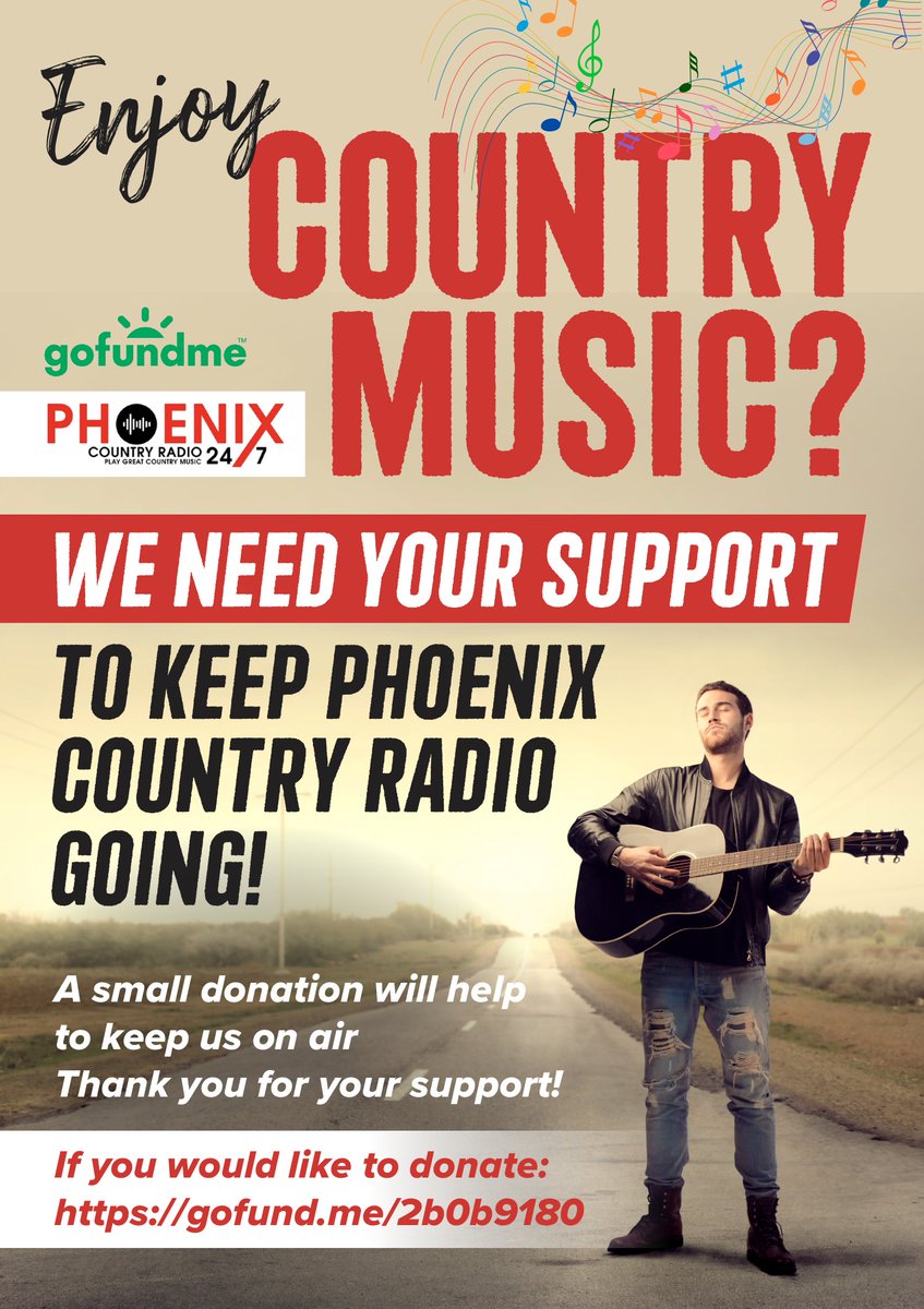 Phoenix CountryRadio (@phoenixcountryr) on Twitter photo WE NEED YOUR SUPPORT, to keep us on air, PCR has been broadcasting for over 9 years at the heart of country music playing Irish and American Country Music. visit
To donate please go to gofund.me/2b0b9180
<a href="/PhoenixCountryR/">Phoenix CountryRadio</a> WE NEED YOUR SUPPORT, to keep us on air, PCR has been broadcasting for over 9 years at the heart of country music playing Irish and American Country Music. visit
To donate please go to gofund.me/2b0b9180
<a href="/PhoenixCountryR/">Phoenix CountryRadio</a>
