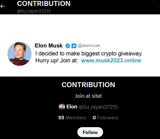 @elonmusk I already fell for a cryptoscam last week that used your name (didn't lose much). This is a new one. Uses your name again.