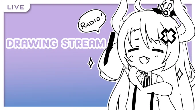 🔆✨Radio Drawing Stream Today!✨🔆  Today's stream has changed to a Radio Drawing Stream!  I'll be using twitch chat instead while hanging out with you all! 🔇  Let's hang out in 1 hr!  ⏰: 12 P EST // 9A PST // 01(土) JST  🔽Link below🔽  🔆#Vtuber ✕ #ENVtuber 🔆