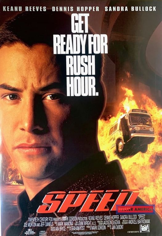 #MovieHistory #OTD 1994 the #KeanuReeves, #SandraBullock & #DennisHopper action film #SPEED was released in theaters. Quentin Tarantino was offered the director's chair because of how well his debut Reservoir Dogs did in 1992, he turned it down, instead he made Pulp Fiction.