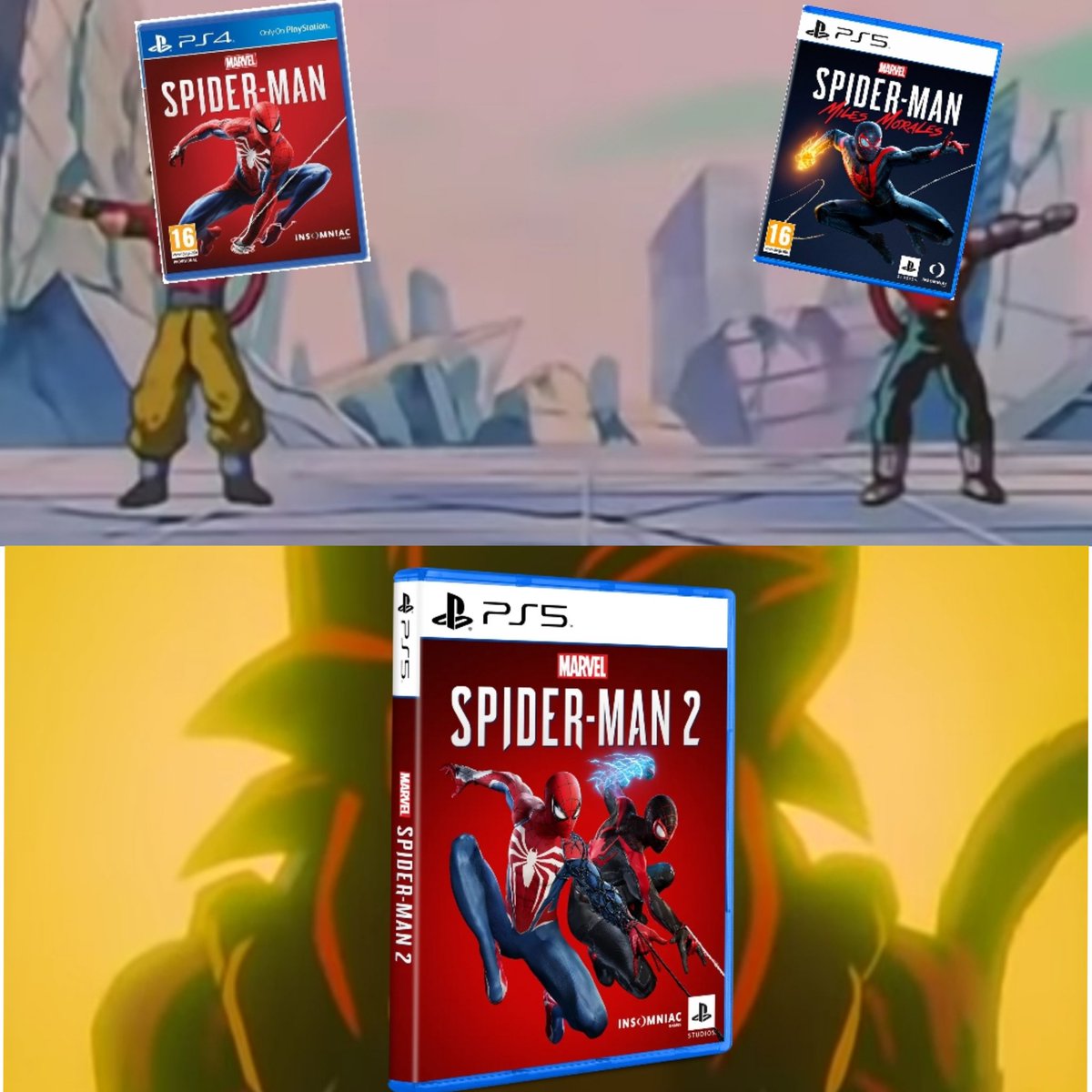 mrpyo1's tweet image. How the Spider-Man 2 PS5 cover was created 😂🤣