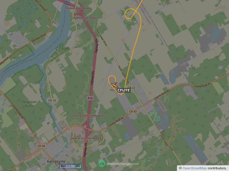SkyCirclesYOW's tweet photo. C-FUYE, a Schleicher ASK-21, call sign CFUYE is circling over North Grenville at 2746 feet, speed 46 MPH, 2.2 miles from Dillabaugh Pit https://t.co/fXk0gpTfDr https://t.co/Z18f5K4Wcp