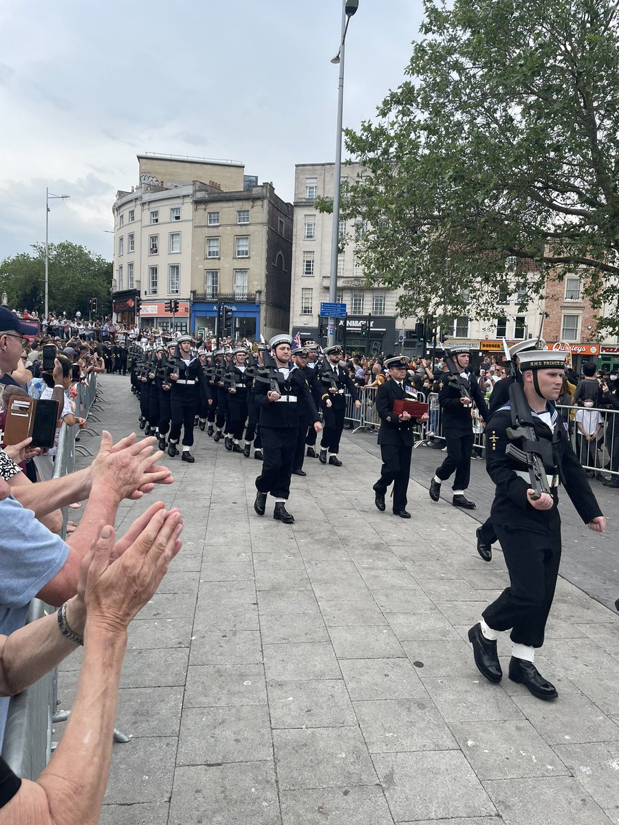 Amazing to see HMS Prince of Wales in Bristol today. So proud of our navy. #navyfamily