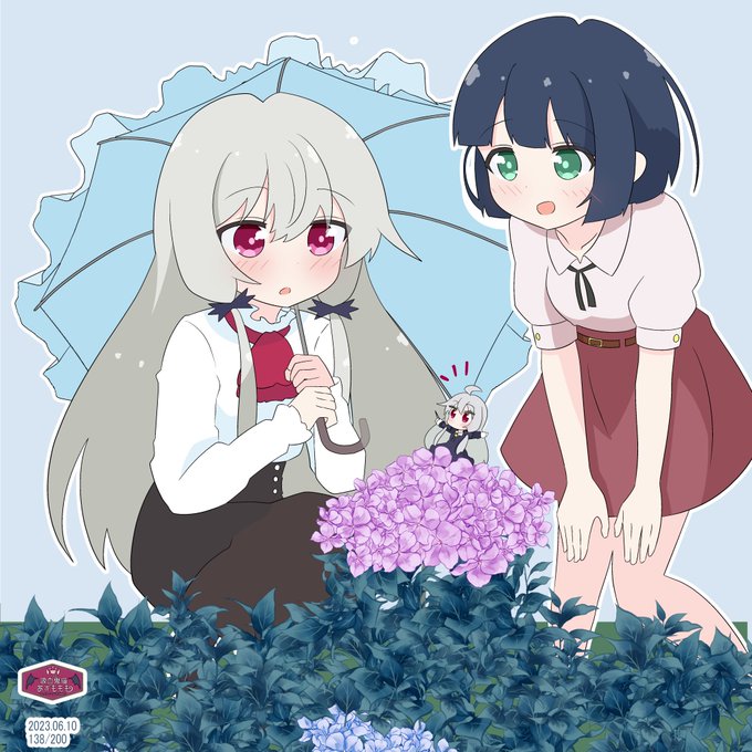 「black hair hydrangea」 illustration images(Latest)｜3pages