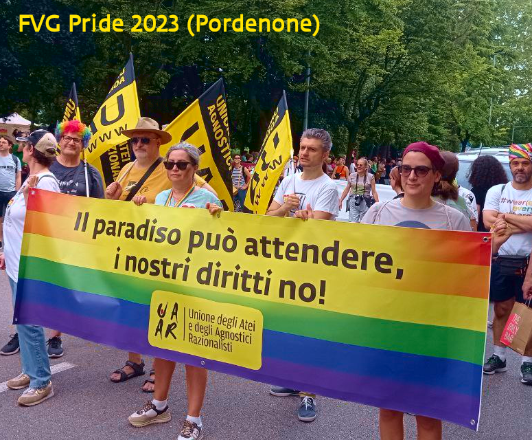 UAAR_it's tweet photo. Uaar with Pride!
#PrideMonth #Pride2023 
@Roma_Pride @FVG_Pride @uaarpn @UAAR_Roma https://t.co/XhR4tZeUSn