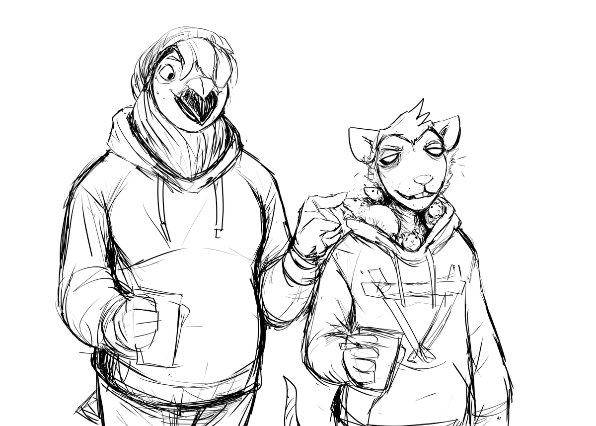Stedilnik's tweet photo. *Shows up to a party with a hoodie full of rats*

"Hello ladies." https://t.co/GIlWrZtkkD