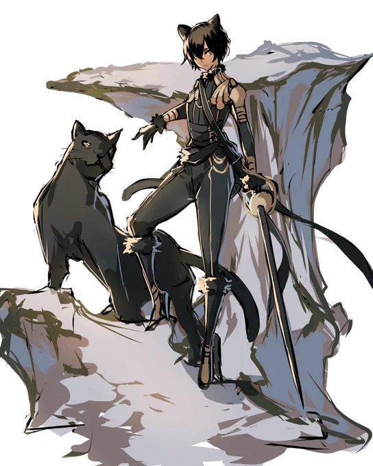 #創作 ケモ騎士まとめ 金獅子/白虎/黒豹