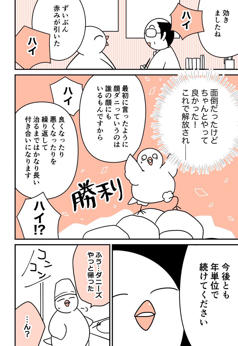 顔ダニと私 🐛🕊(③/3) #はとにっき