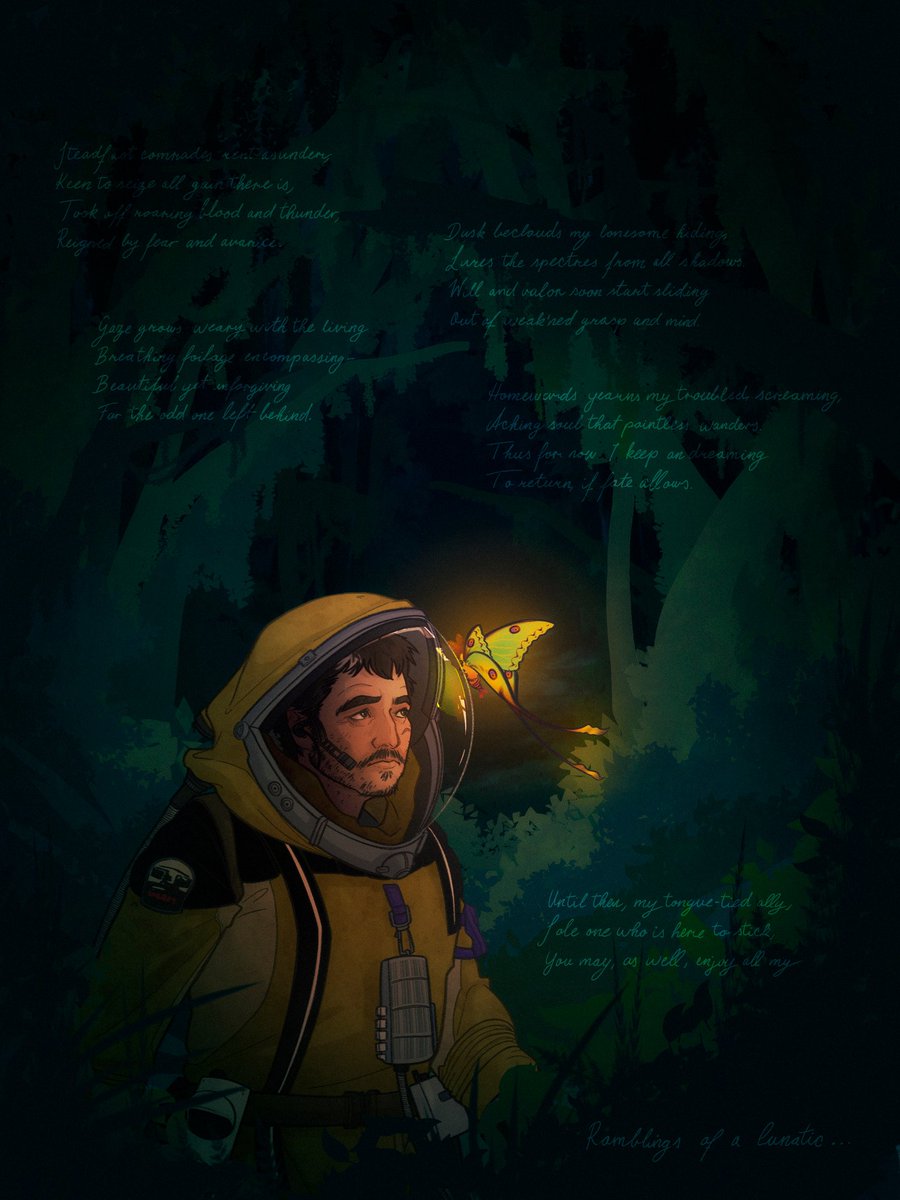 "Oh, I know this! That's the creepy spongebob episode with the butterfly!" 

🦋😂

#ezraprospect #prospectmovie #prospect2018 #pedropascal #scifi #moth #butterfly #digitalart #quickpainting