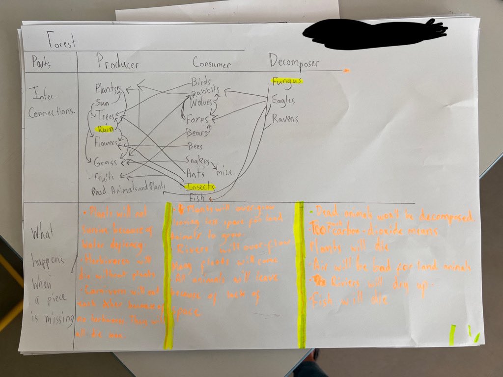 The missing piece… after learning about different ecosystems, food chains and food webs learners chose an ecosystem of their choice and thought about what would happen if one piece was missing… how would it affect everything else?  #conceptbased #teachingthinking <a href="/ProLearnInt/">Rachel French</a>
