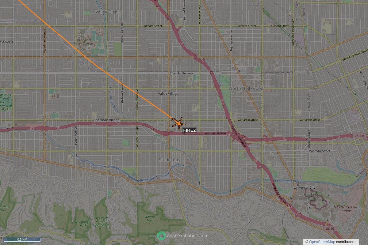 ffoverhead's tweet image. LAFD #N302FD callsign #FIRE2 (A139) was spotted near Valley Village, Los Angeles, CA at approx 18:20 UTC squawking 255 globe.adsbexchange.com/?icao=a32741&amp;amp;z… #LAFD #LAFire