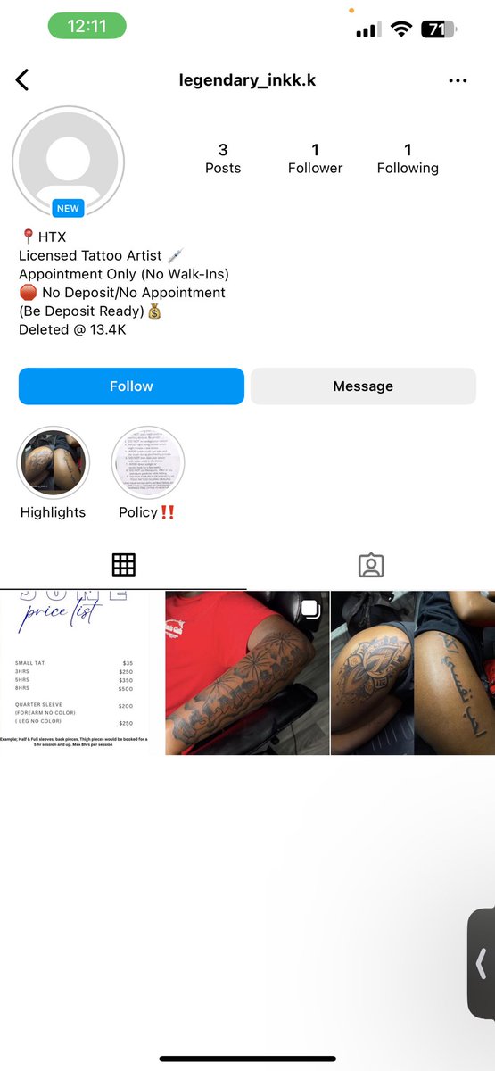 kaashmirr's tweet photo. Go get inked by the best in Texas! His page got deleted 🔥🔥🌴@ legendary_ink.k #paidpartnership https://t.co/RpVo43Aib6