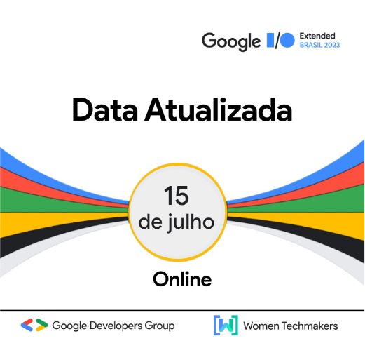 GDG_SJC's tweet photo. Anota na agenda para não esquecer: 15 DE JULHO DE 2023, no formato ONLINE, teremos um evento idealizado para trazer todas as novidades anunciadas no Google I/O para as comunidades do Brasil. https://t.co/PnzoHf4YqK