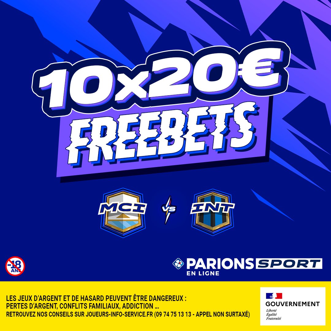 ParionsSport's tweet photo. ⚽⭐ Vous pensez que Manchester City va enfin gagner la Ligue des champions ? Ou que l'Inter va créer la surprise ? À vos pronos.

Pour jouer : 
1⃣ RT + Follow 
2⃣ Donne le score exact (tps règlementaire) + #FreebetParionsSport https://t.co/8FvsMHUNc0