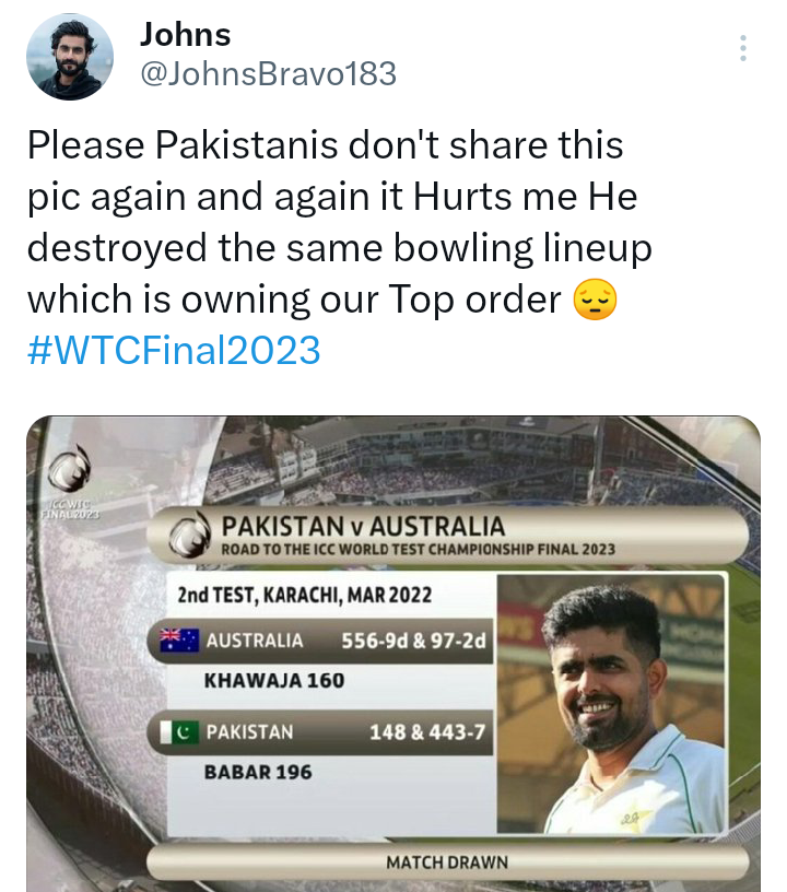 Finally Indians are accepting the class of Babar Azam 🇵🇰👑🔥

#BabarAzam #WTCFinal