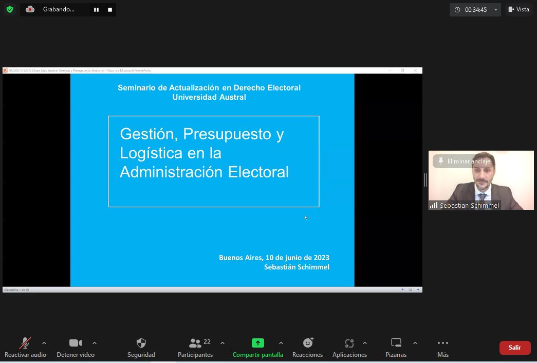 JPerezCorti's tweet photo. Hoy estamos cerrando la 3.° semana de la #Diplomatura en #DerechoElectoralProfundizada #DDEP con una clase magistral sobre #Gestión, #Presupuesto y #Logística de #ProcesosElectorales, con el Prof. #SebastiánSchimmel, toda una autoridad en esto!
@EGobiernoUA @AustralDerecho https://t.co/QugabTrqwo
