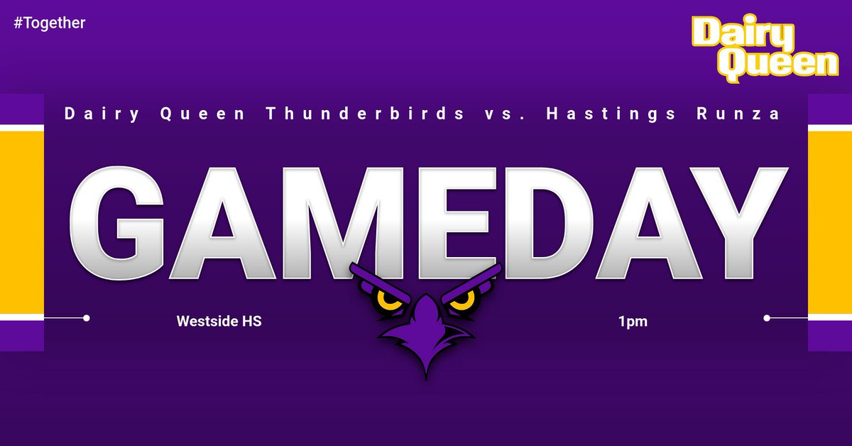 BWestReserves's tweet photo. Game 11 DQ Thunderbirds vs. Hastings Runza
⏰1pm 
📍Westside HS 
Westside Reserve Turf Classic 
#together https://t.co/Wrw8RckQRS