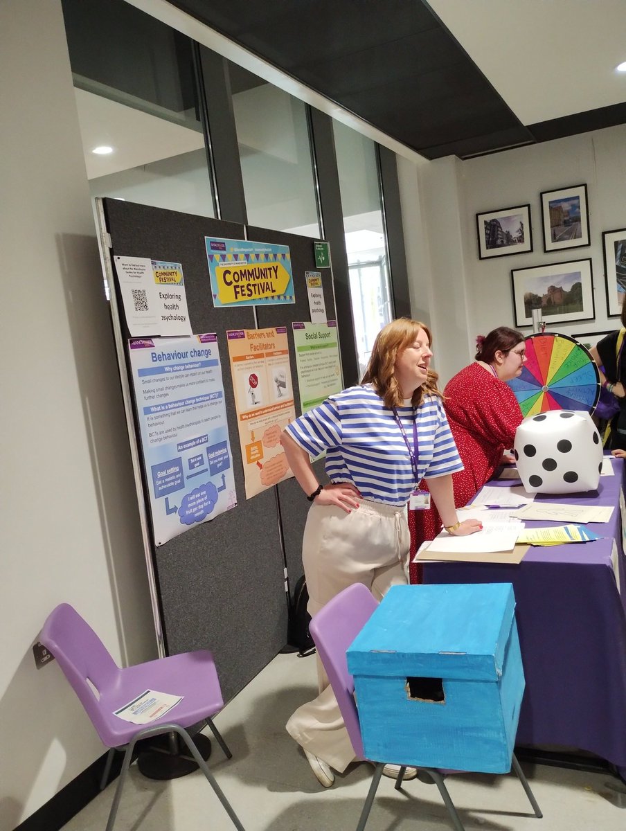 Kiera_Bartlett's tweet photo. What a great day for #communityfestUoM @ManHealthPsych had fun chatting to people of all ages about health psychology! I even got to go on the helter skelter (dragged by my child...honest!) https://t.co/oqlaklu2Pl