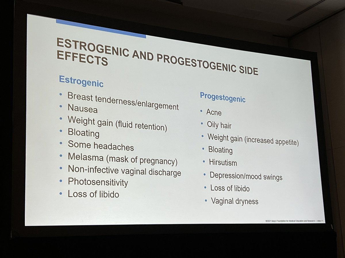 Mariamsaadedine's tweet photo. It's important to distinguish estrogen related from progesterone related side effects when caring for women on hormonal contraceptives.
This will guide your next step
@WHMayoClinic
#TransformWH https://t.co/gfzXgZP85b