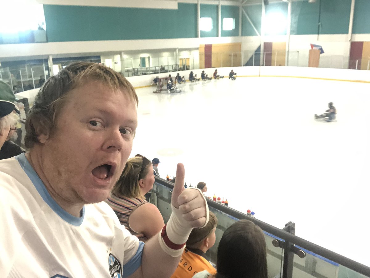 First Para-ice hockey of the year - at Ice Sheffield for @SteelkingsPIH v Peterborough #rinkhopping #paraicehockey #defendthekingdom